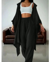 EVE Solid Color Long Sleeve Loose Two Piece Pants Set GQLK-6698