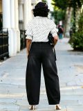 EVE Plus Size Star Printed Raw Edge Straight Jeans GYLN-1039