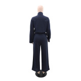 EVE Long Sleeve Zipper Jackets Two Piece Pants Set GYLY-10870