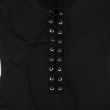 EVE Square Neck Long Sleeve Seventh Jumpsuit GDSF-D26JP339