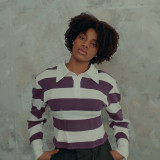 EVE Long Sleeve Stripe Casual Top GDSF-Q26TP185