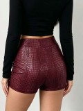 EVE Snake Printed Solid Color Short GNZD-11895PBM