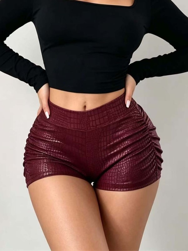 EVE Snake Printed Solid Color Short GNZD-11895PBM