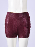 EVE Snake Printed Solid Color Short GNZD-11895PBM