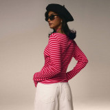 EVE Stripe Long Sleeve Tops GNZD-60336TBZ