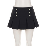 EVE Casual Solid Color Pleated Mini Skirts GPKJ-MR51435