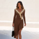 EVE V Neck Flower Edge Irregular Dress GPKJ-MR51808