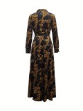 EVE Long Sleeve Printed Casual Maxi Dress SFY-11190