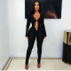 EVE Deep V Neck Long Sleeve Skinny Jumpsuit GNZD-11870PBM
