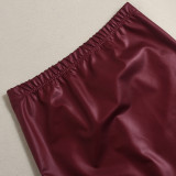 EVE Retro Faux Leather Long Skirt GNZD-060165DBZ