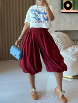 EVE Solid Color Loose Lantern Pant CH-26038