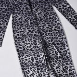 EVE Leopard Printed Long Sleeve Two Piece Pants Set GNZD-11804