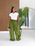 EVE Plus Size Solid Color Loose Casual Pants BMF-929
