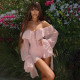 EVE Off Shoulder Solid Color Chiffon Splicing Mini Dress GZJQ-K6D15298A