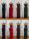 EVE Solid Color V Buckle Ruched Maxi Dress GADE-11544