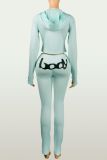 EVE Letter Printed Long Sleeve Hooded Pants Suit YWXS-K25L1054