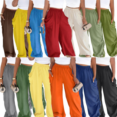 EVE Plus Size Solid Color Loose Casual Pants BMF-929