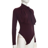 EVE Long Sleeve Solid Color Bodysuit GSZM-Q26BS201