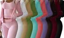 EVE Double sided velvet Vest Hooded Three Piece Set CH-8235