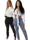 EVE Hot Drill Holes Raw Edge Jeans CH-88028