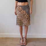 EVE Retro Animal Print Mesh Mid-skirts GPKJ-MR51078