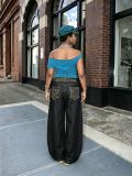 EVE Plus Size Embroidered Wide Leg Jeans GYLN-1697