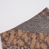EVE Retro Animal Print Mesh Mid-skirts GPKJ-MR51078