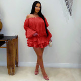 EVE Off Shoulder Long Sleeve Mini Dress AIL-370
