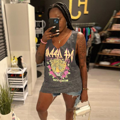 EVE Loose Sleeveless Printed Mini Dress GNZD-41240THG