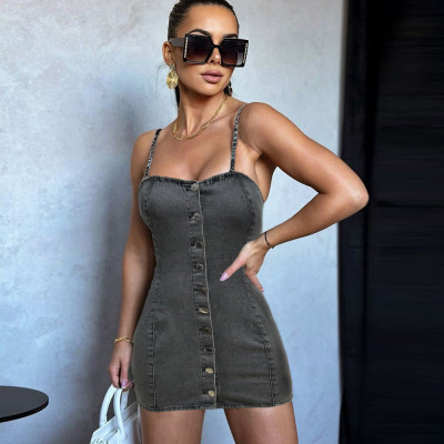 EVE Fashion Sling Denim Mini Dress GNZD-51200DHD