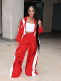 EVE Contrast Color Long Sleeve Coat Two Piece Pants Set CH-24071