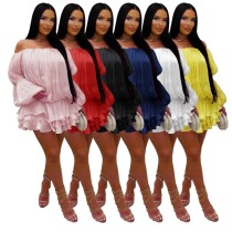 EVE Off Shoulder Long Sleeve Mini Dress AIL-370