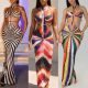 EVE Halterneck Printed Hollow Out Maxi Dress GTYZ-7625