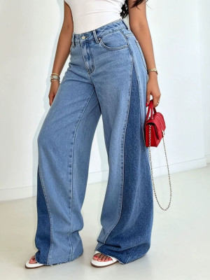EVE Two Tone Spliced Low Rise Jeans GYLN-5047