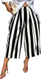 EVE Stripe Loose Wide Leg Seventh Pants SH-391651