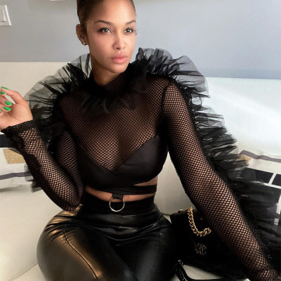 EVE Mesh Patchwork See Through Lace Top GNZD-6555TL