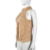 EVE Fur Neck Hollow Out Top Coats GNZD-9799THD