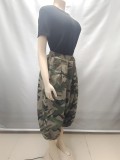 EVE Plus Size Camouflage Printed Wide Leg Seventh Jeans GAKF-60705
