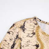 EVE Animal Printed Long Sleeve Seventh Pants Suit MXBF-J26ST402