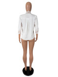 EVE Lace V Neck Long Sleeve Shirt SHD-8132