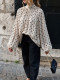 EVE Polka Dot Printed Lantern Sleeve Chiffon Shirts GHYX-XY9018