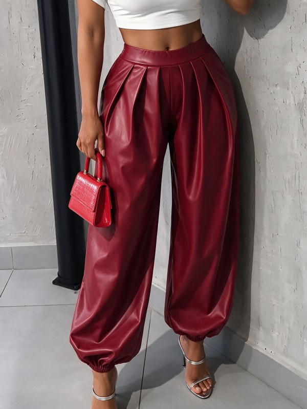 EVE High Waist Loose Casual Leather Pants GHYX-TXY5503