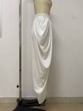 EVE Solid Color Ruched Wide Leg Pants LSD-3068