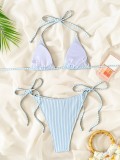 EVE Sexy Stripe Tie Up Bikinis 2 Piece Set CASF-6831
