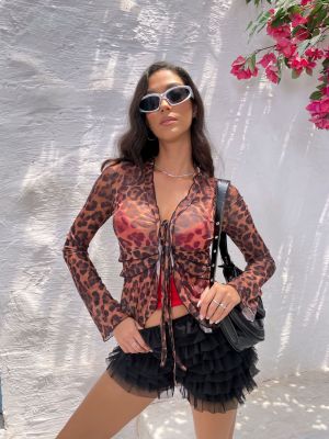 EVE Mesh See Through Long Sleeve T Shirt BLG-T4416249K