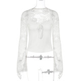 EVE Lace Patchwork See Through Top BLG-T5C20723A