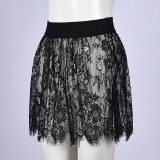 EVE Lace Flower See Through Skirt GFRT-60505PBL
