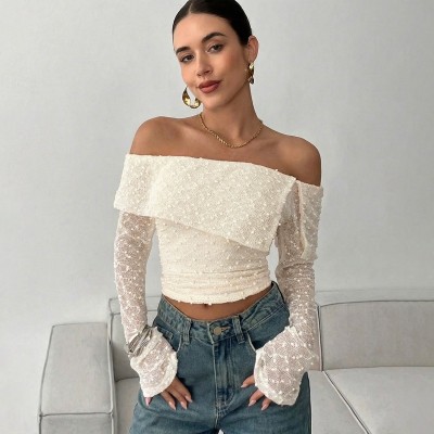 EVE Off Shoulder Long Sleeve T Shirts BLG-T5C20914K