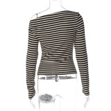 EVE Stripe Long Sleeve T Shirt BLG-T5820036A