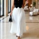 EVE Plus Size Solid Color Press Pleated Long Skirts GATE-650